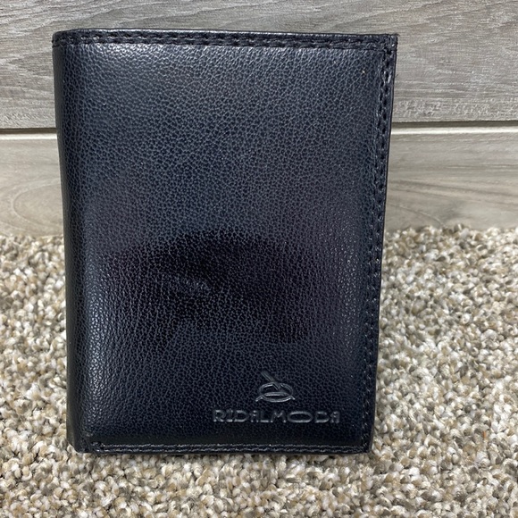 RIDALMODA Bifold BLACK Wallet with Flap - Picture 1 of 9